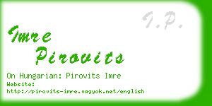 imre pirovits business card